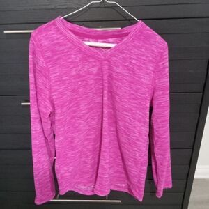 St. John's Bay Fuchsia Long Sleeve Top